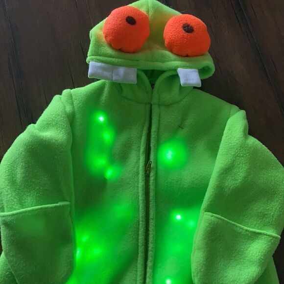 Handmade Fleece Monster Tree Frog LIGHT UP Halloween Costume 0-12 Months 🐸 - Picture 4 of 13
